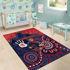Demons Football Area Rug Aboriginal Dot Art Pattern