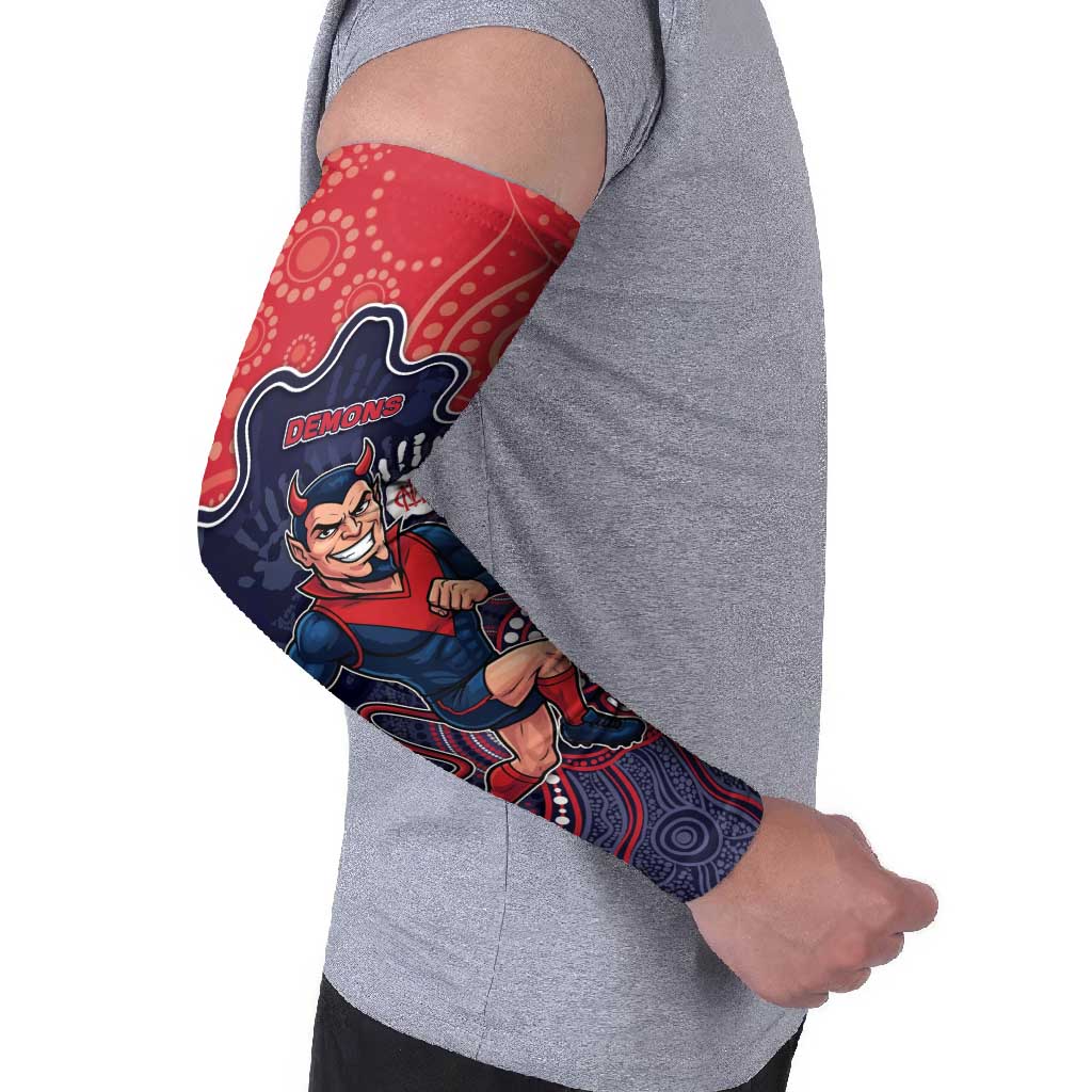 Custom Demons Football Arm Sleeves Aboriginal Dot Art Pattern