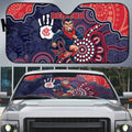 Demons Football Auto Sun Shade Aboriginal Dot Art Pattern