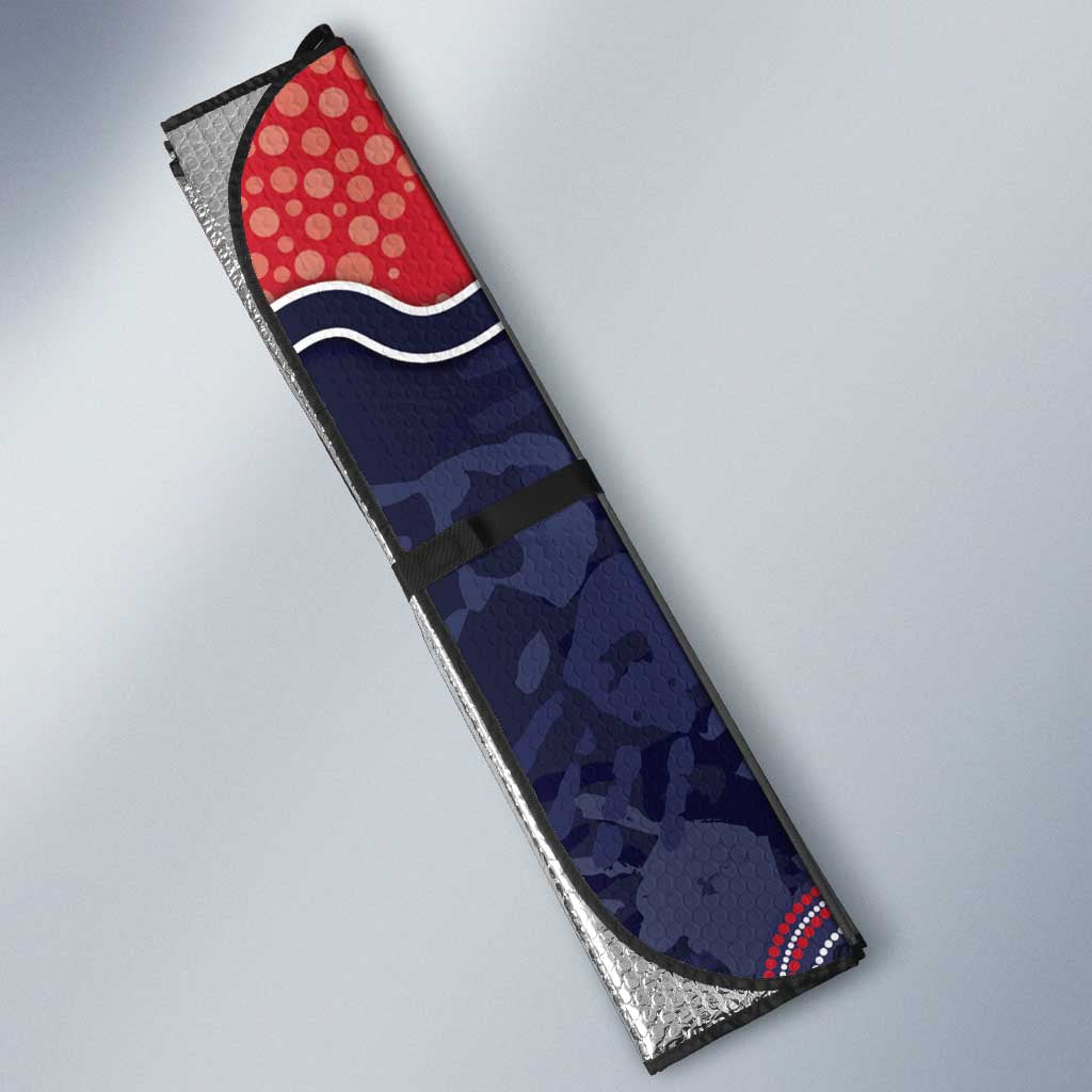 Demons Football Auto Sun Shade Aboriginal Dot Art Pattern