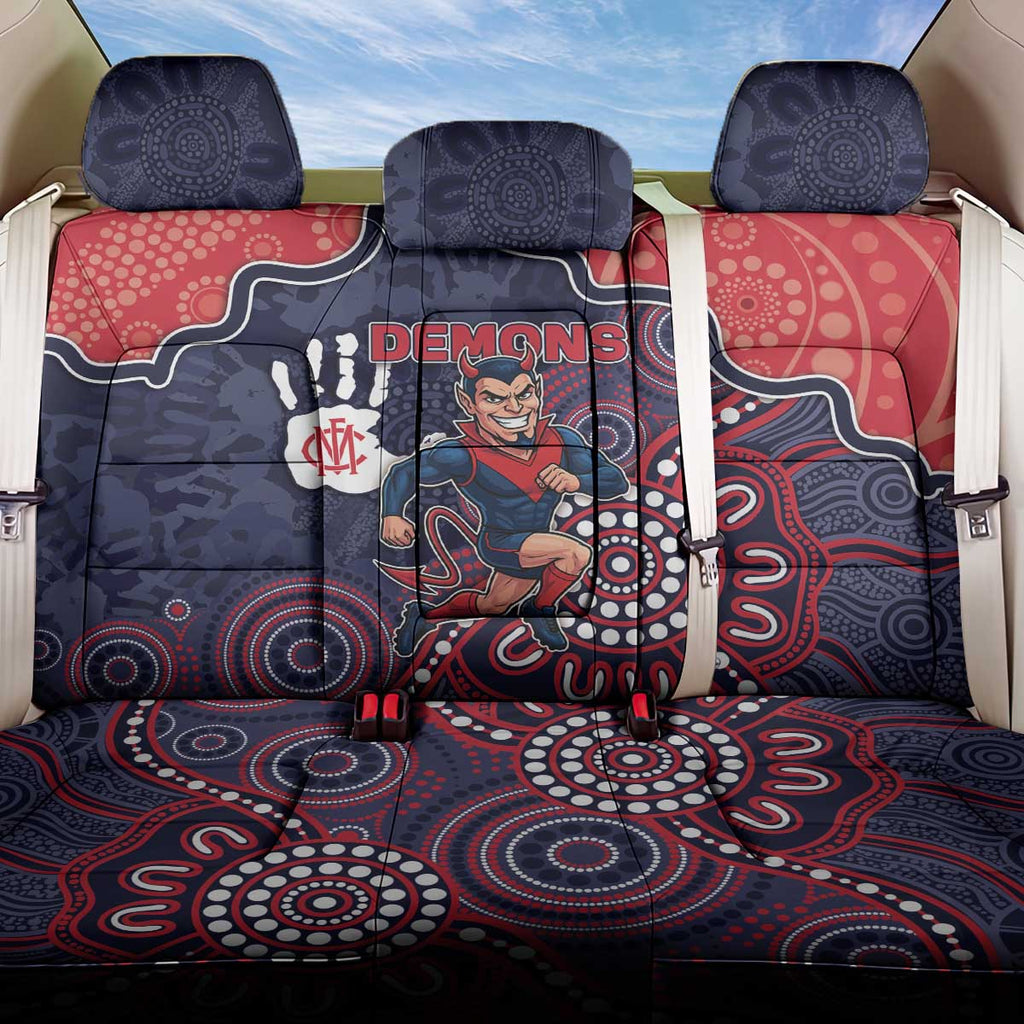 Demons Football Back Car Seat Cover Aboriginal Dot Art Pattern