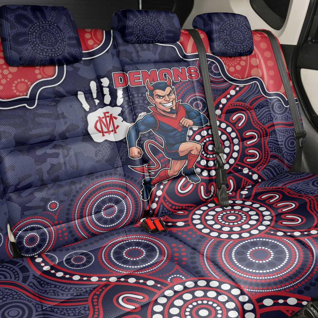 Demons Football Back Car Seat Cover Aboriginal Dot Art Pattern