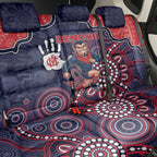 Demons Football Back Car Seat Cover Aboriginal Dot Art Pattern