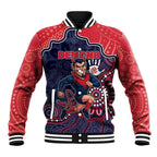 Custom Demons Football Baseball Jacket Aboriginal Dot Art Pattern