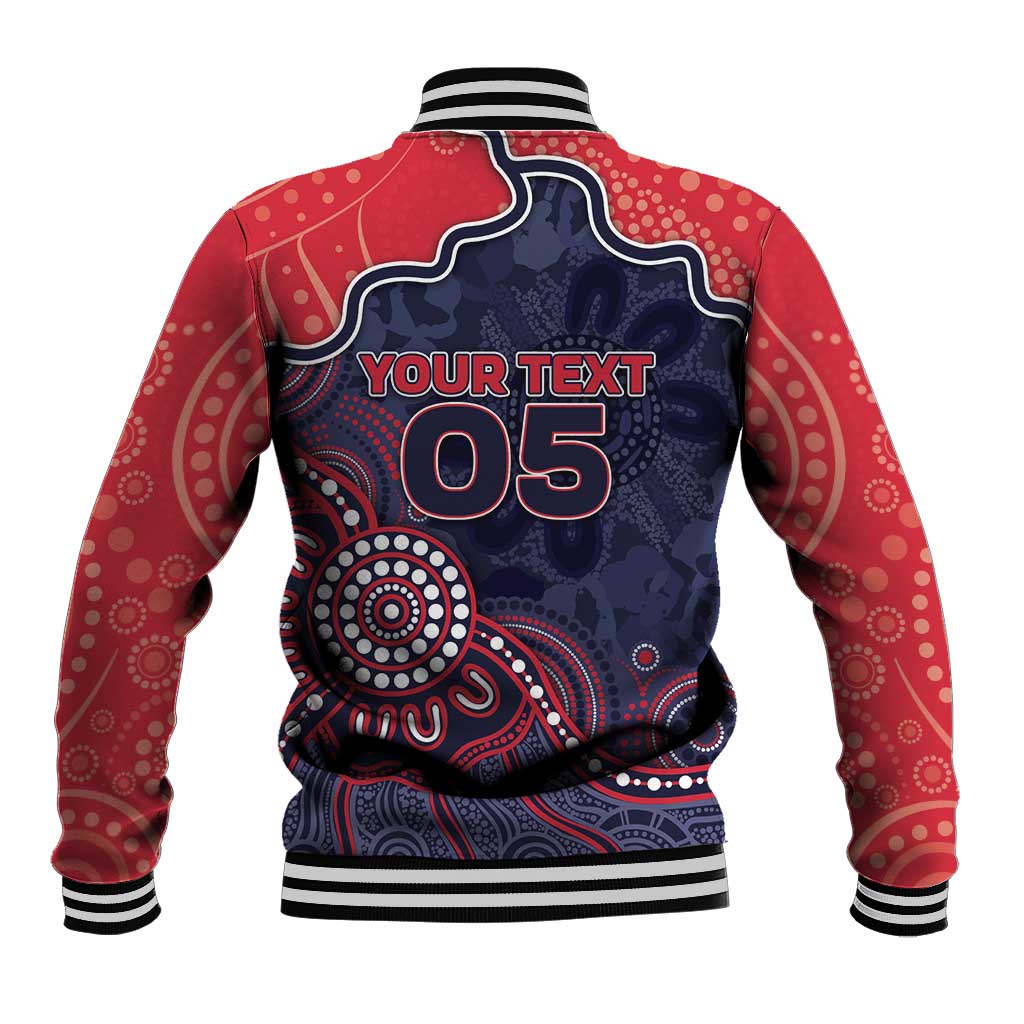 Custom Demons Football Baseball Jacket Aboriginal Dot Art Pattern