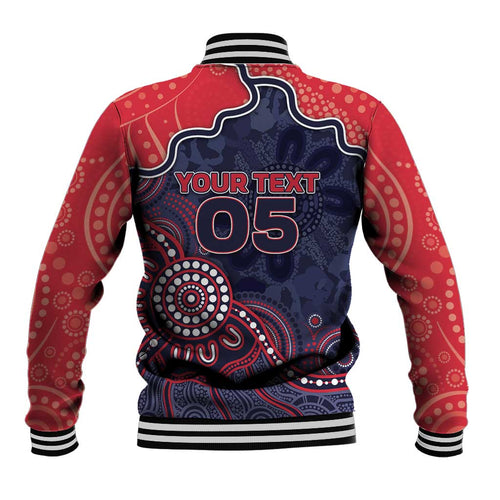 Custom Demons Football Baseball Jacket Aboriginal Dot Art Pattern