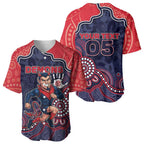 Custom Demons Football Baseball Jersey Aboriginal Dot Art Pattern