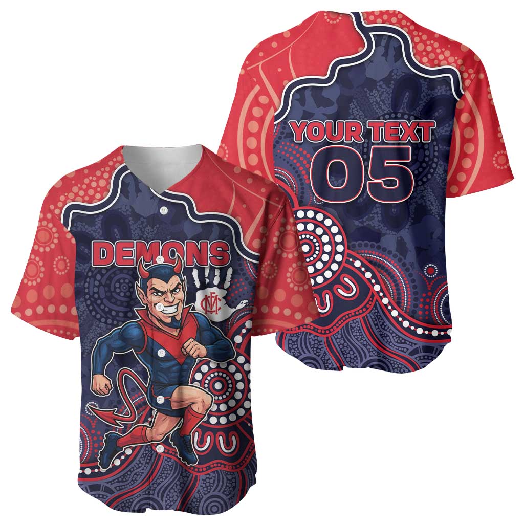 Custom Demons Football Baseball Jersey Aboriginal Dot Art Pattern