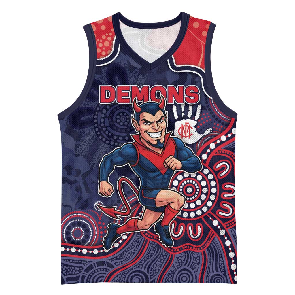 Custom Demons Football Basketball Jersey Aboriginal Dot Art Pattern