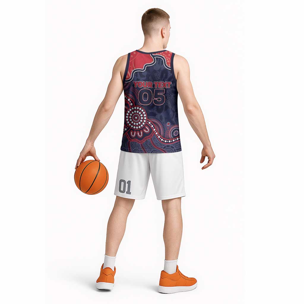 Custom Demons Football Basketball Jersey Aboriginal Dot Art Pattern