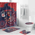 Demons Football Bathroom Set Aboriginal Dot Art Pattern