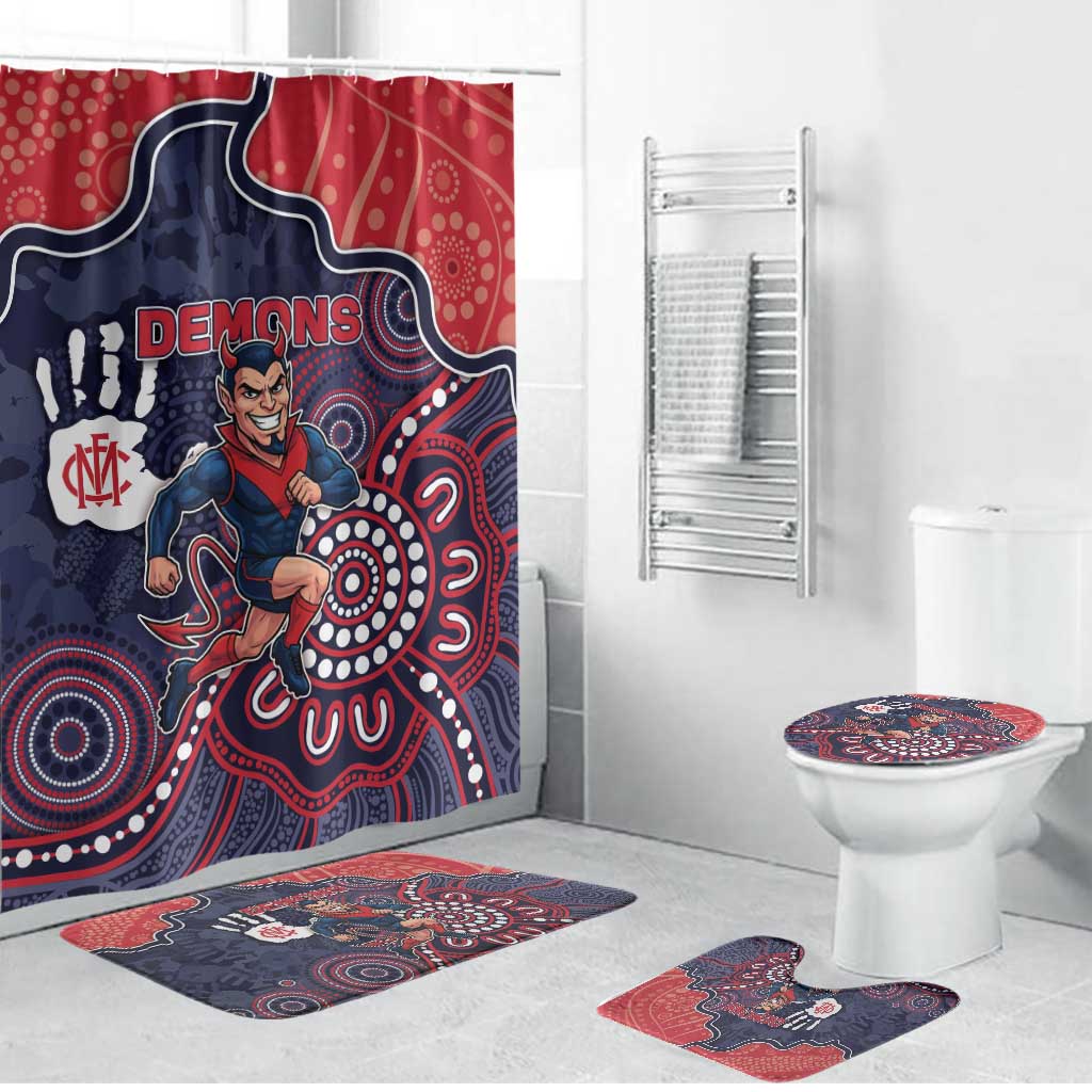 Demons Football Bathroom Set Aboriginal Dot Art Pattern