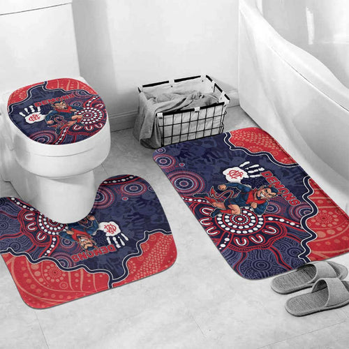 Demons Football Bathroom Set Aboriginal Dot Art Pattern