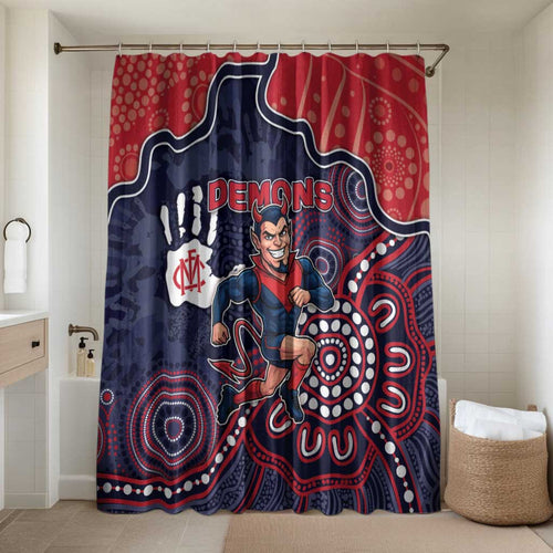 Demons Football Bathroom Set Aboriginal Dot Art Pattern