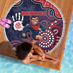 Demons Football Beach Blanket Aboriginal Dot Art Pattern
