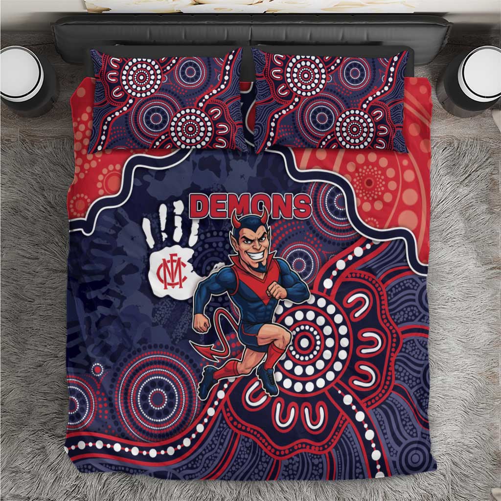 Demons Football Bedding Set Aboriginal Dot Art Pattern