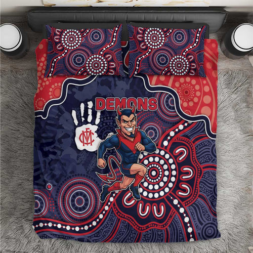 Demons Football Bedding Set Aboriginal Dot Art Pattern