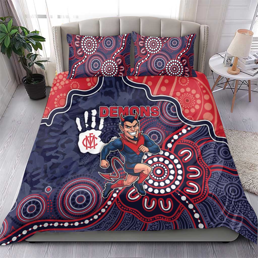 Demons Football Bedding Set Aboriginal Dot Art Pattern