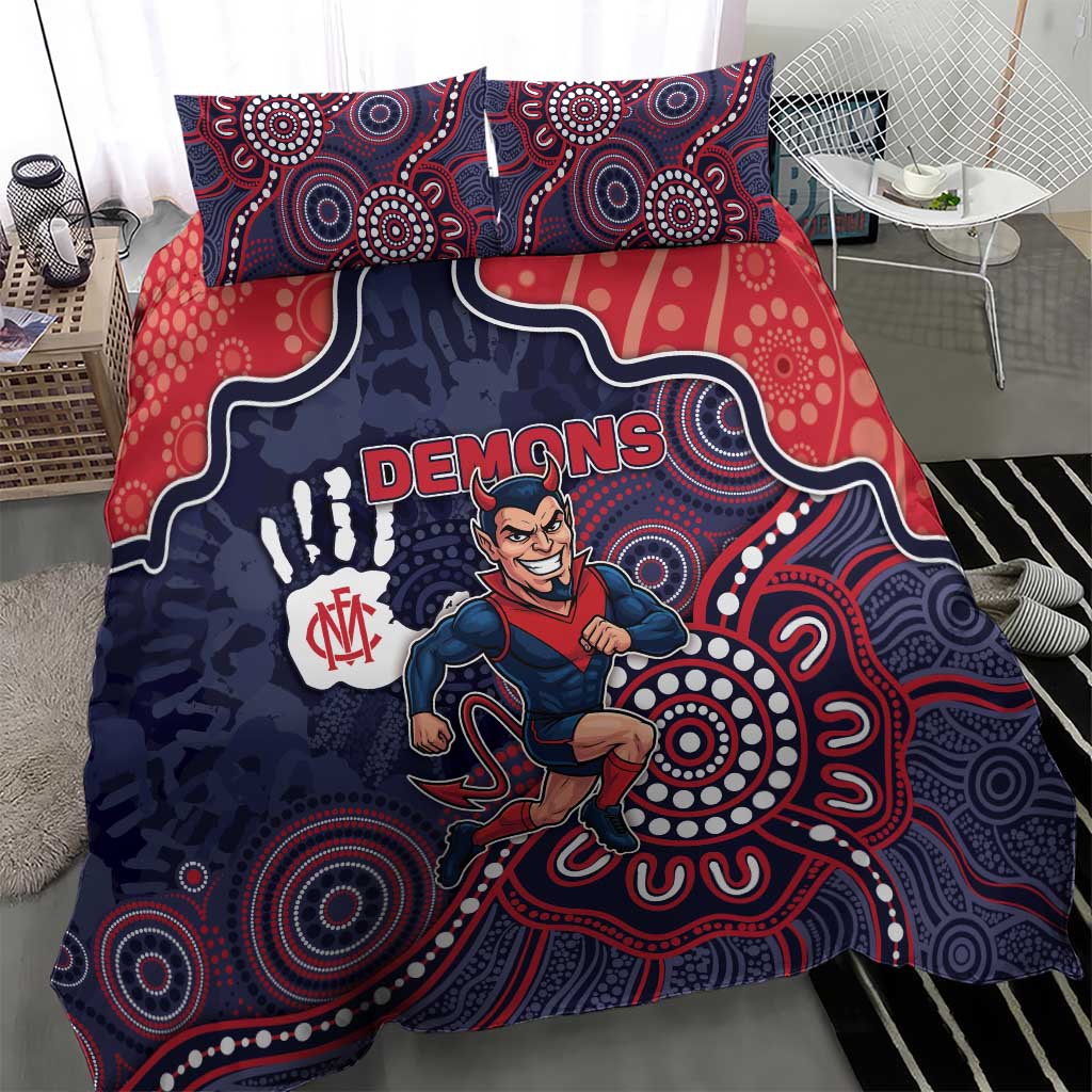 Demons Football Bedding Set Aboriginal Dot Art Pattern