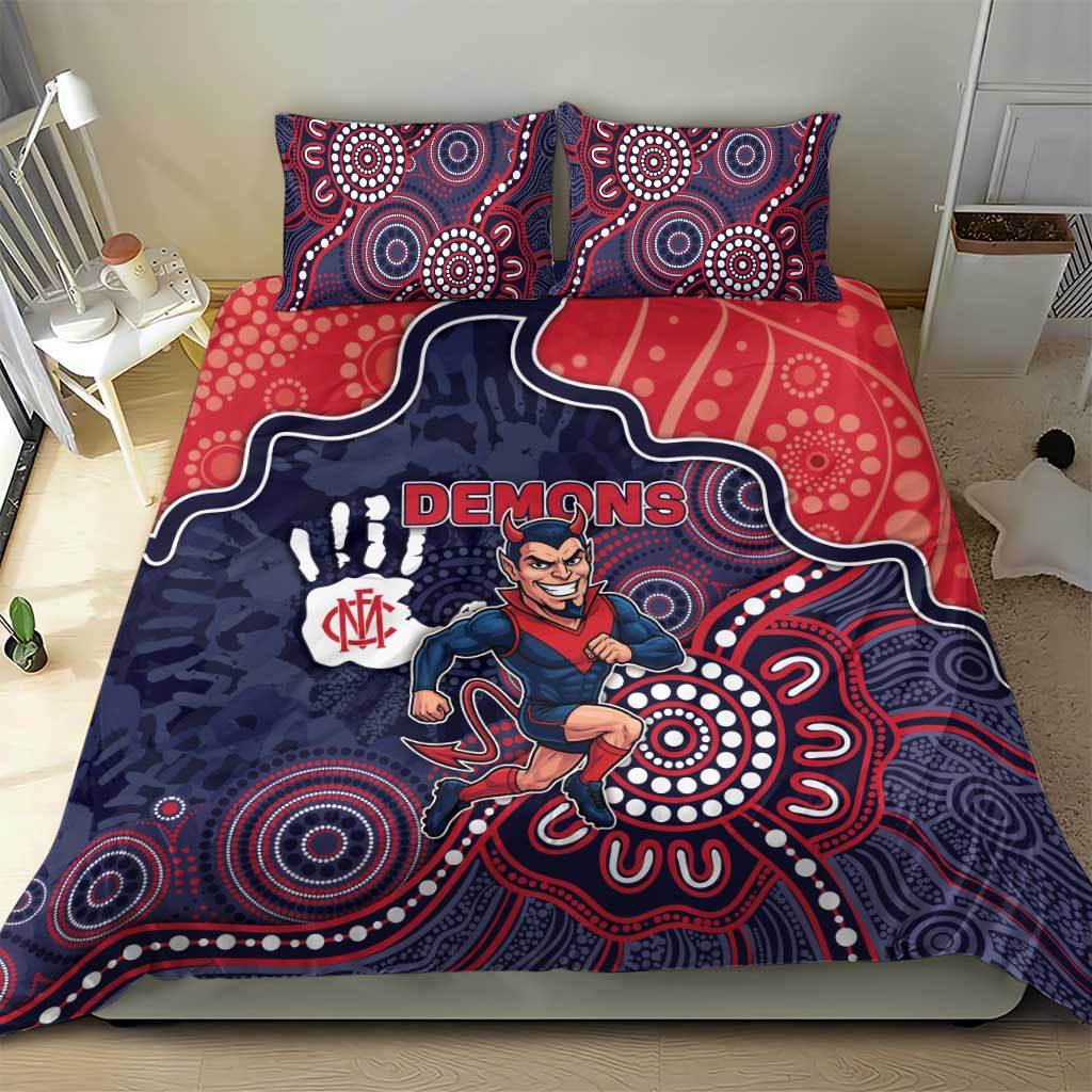 Demons Football Bedding Set Aboriginal Dot Art Pattern