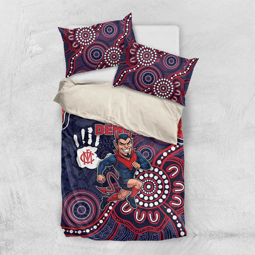 Demons Football Bedding Set Aboriginal Dot Art Pattern