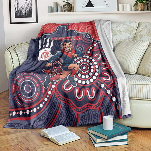 Demons Football Blanket Aboriginal Dot Art Pattern