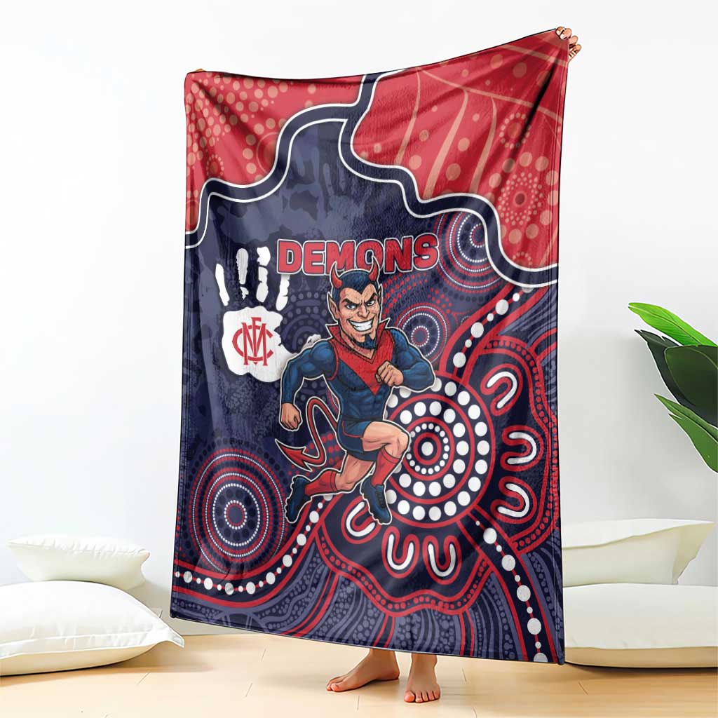 Demons Football Blanket Aboriginal Dot Art Pattern