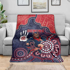 Demons Football Blanket Aboriginal Dot Art Pattern
