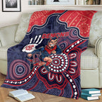 Demons Football Blanket Aboriginal Dot Art Pattern