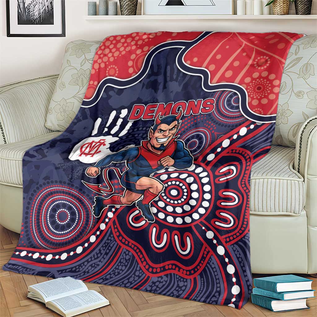 Demons Football Blanket Aboriginal Dot Art Pattern