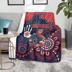 Demons Football Blanket Aboriginal Dot Art Pattern