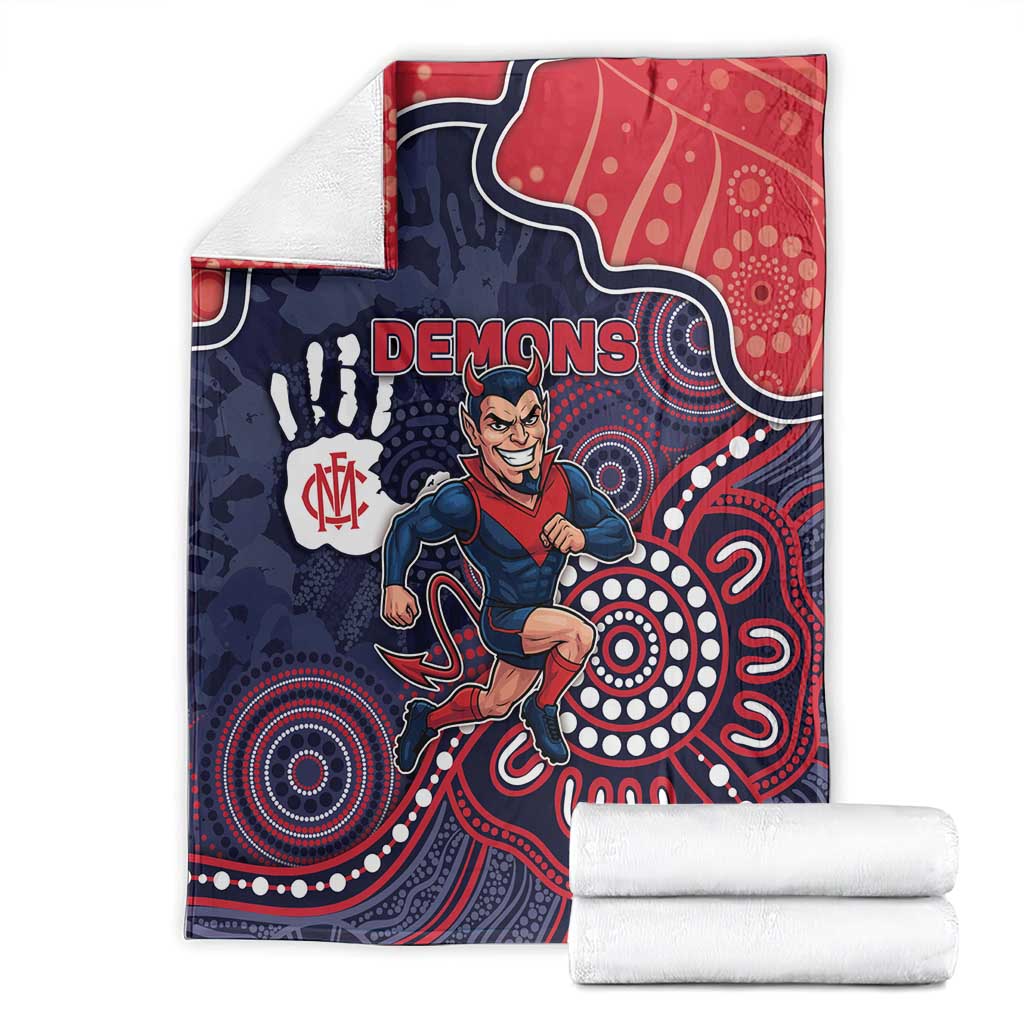 Demons Football Blanket Aboriginal Dot Art Pattern