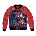 Custom Demons Football Bomber Jacket Aboriginal Dot Art Pattern