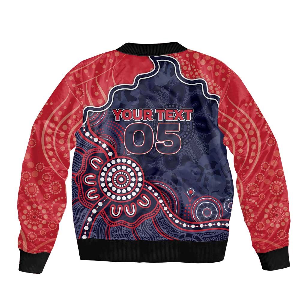 Custom Demons Football Bomber Jacket Aboriginal Dot Art Pattern