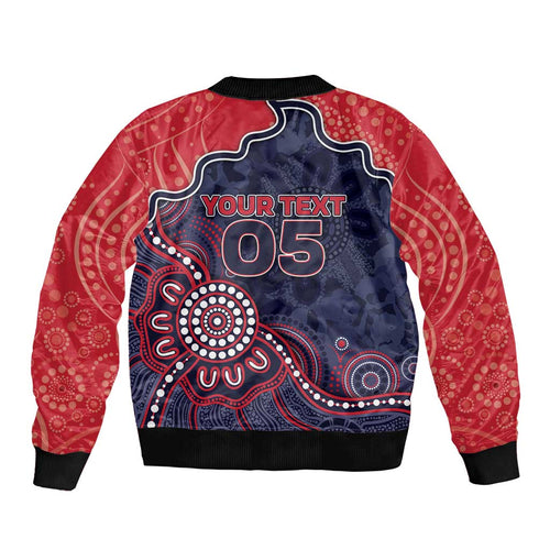 Custom Demons Football Bomber Jacket Aboriginal Dot Art Pattern