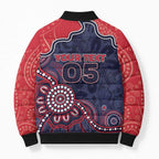 Custom Demons Football Bomber Puffer Jacket Aboriginal Dot Art Pattern