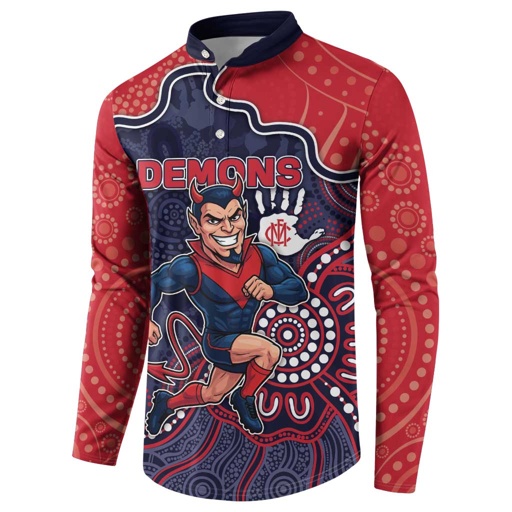 Custom Demons Football Button Sweatshirt Aboriginal Dot Art Pattern