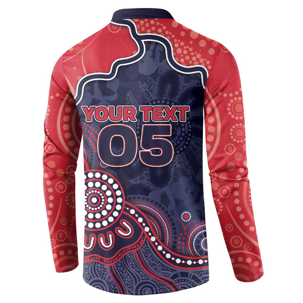 Custom Demons Football Button Sweatshirt Aboriginal Dot Art Pattern