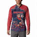 Custom Demons Football Button Sweatshirt Aboriginal Dot Art Pattern