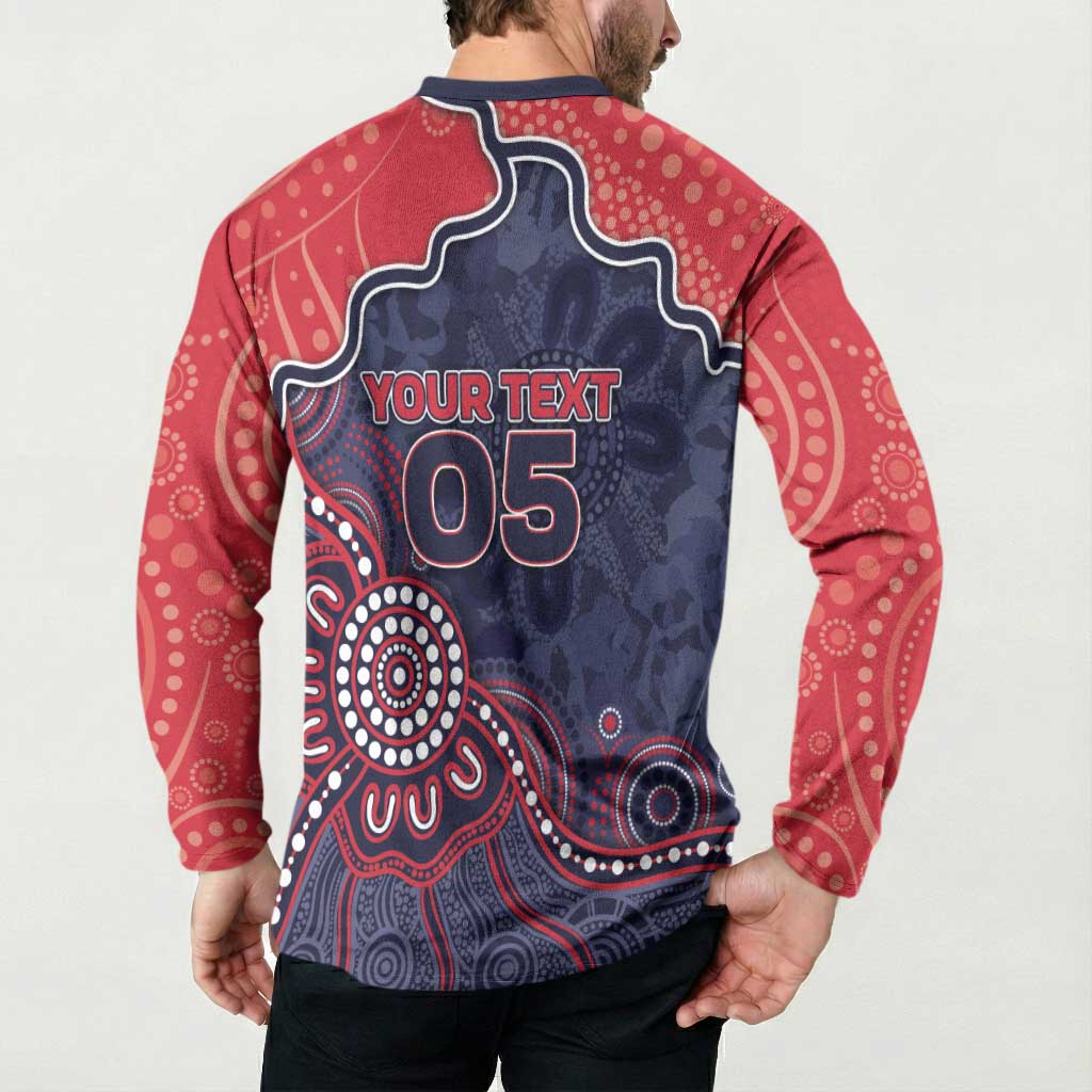 Custom Demons Football Button Sweatshirt Aboriginal Dot Art Pattern