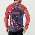 Custom Demons Football Button Sweatshirt Aboriginal Dot Art Pattern
