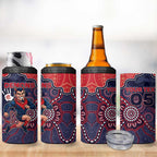 Custom Demons Football 4 in 1 Can Cooler Tumbler Aboriginal Dot Art Pattern