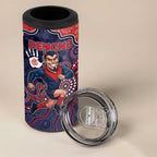 Custom Demons Football 4 in 1 Can Cooler Tumbler Aboriginal Dot Art Pattern