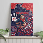 Demons Football Canvas Wall Art Aboriginal Dot Art Pattern