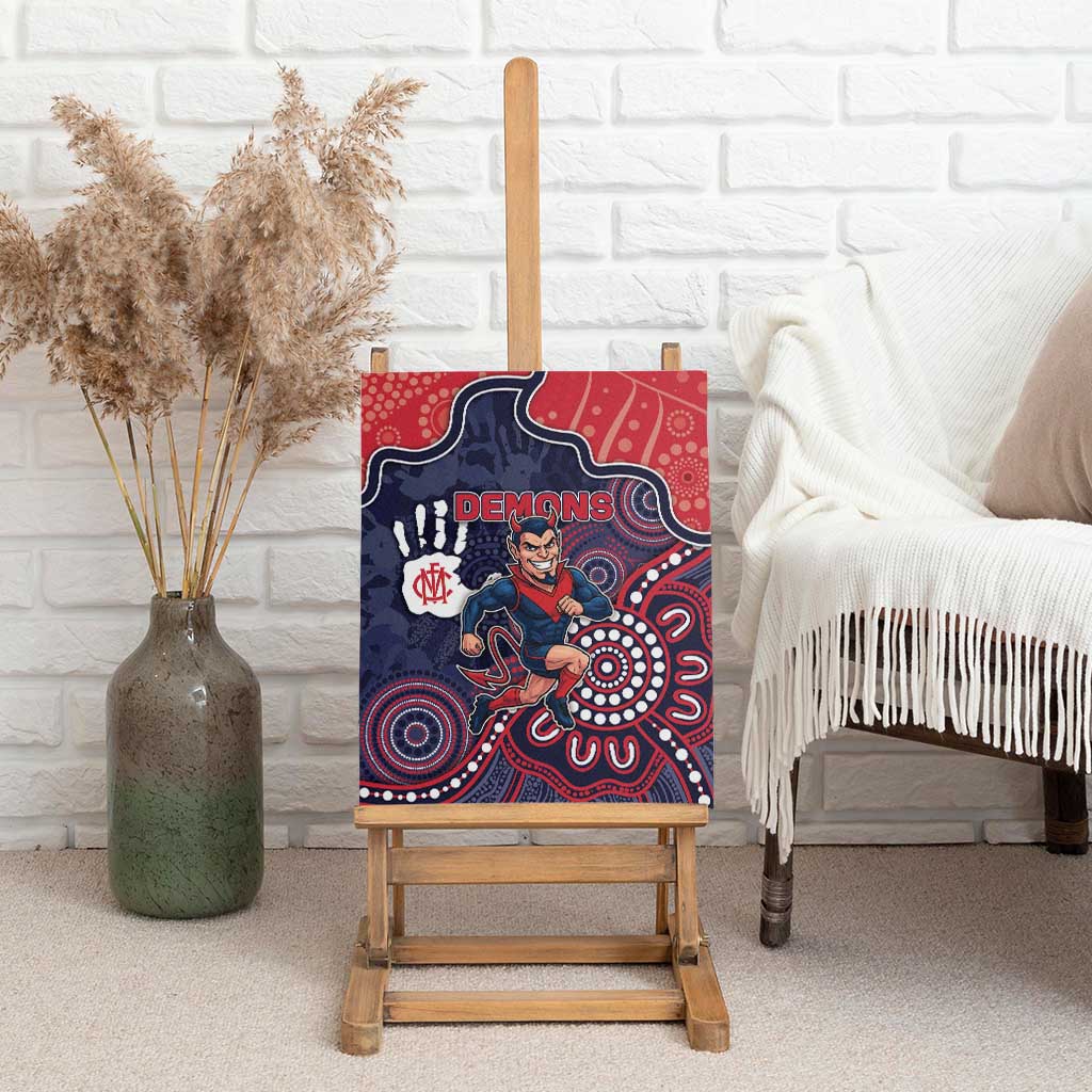 Demons Football Canvas Wall Art Aboriginal Dot Art Pattern