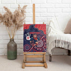 Demons Football Canvas Wall Art Aboriginal Dot Art Pattern