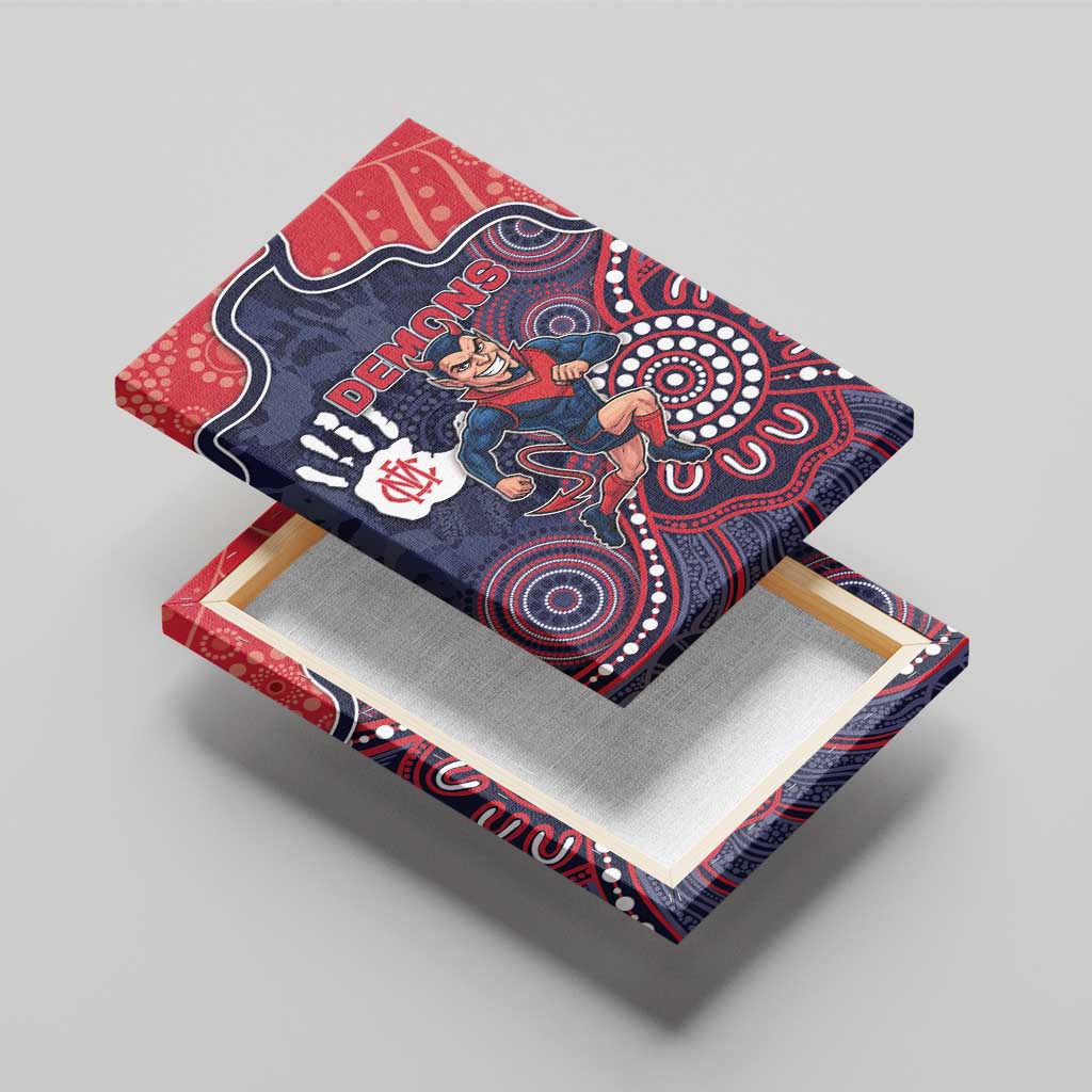 Demons Football Canvas Wall Art Aboriginal Dot Art Pattern