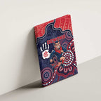 Demons Football Canvas Wall Art Aboriginal Dot Art Pattern