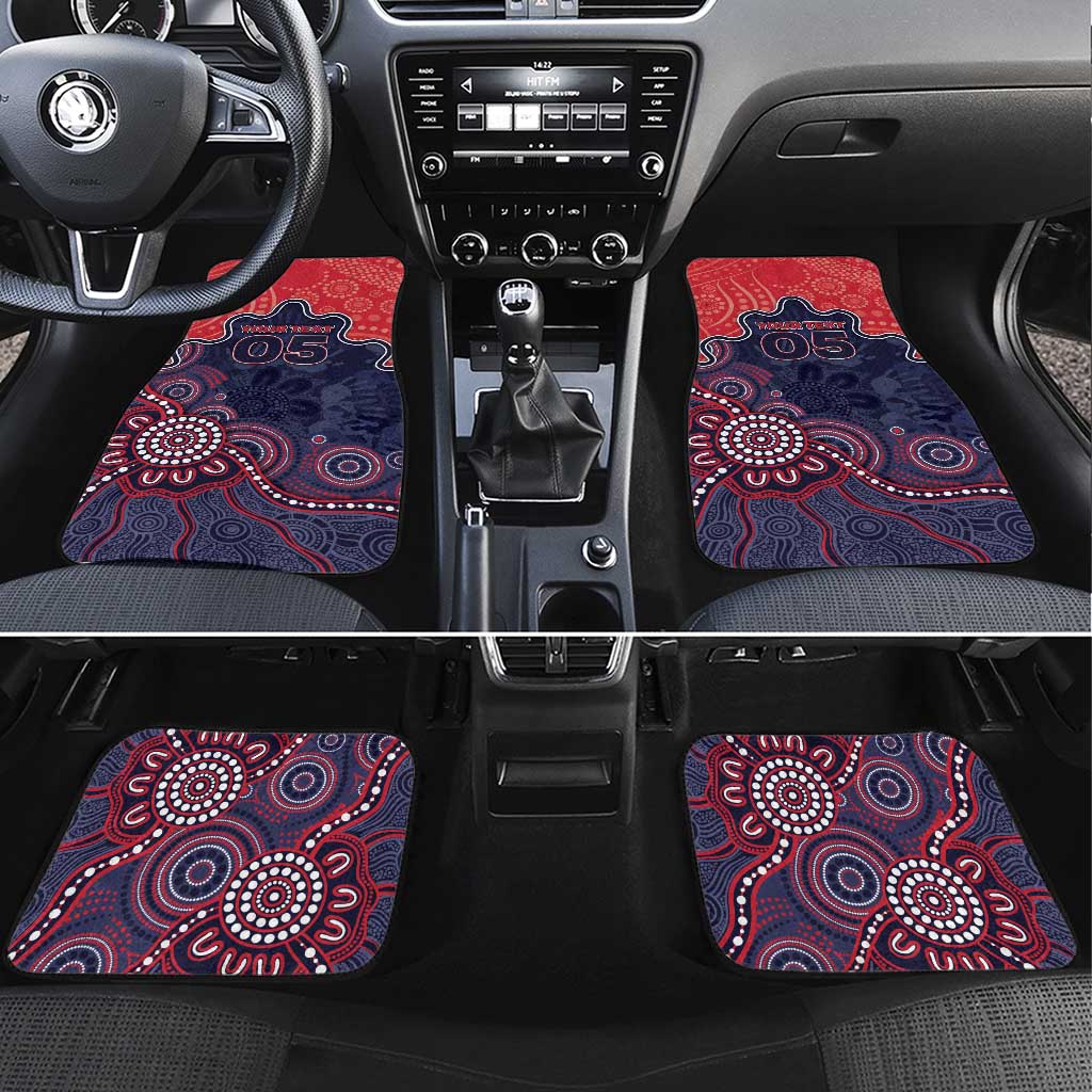 Custom Demons Football Car Mats Aboriginal Dot Art Pattern
