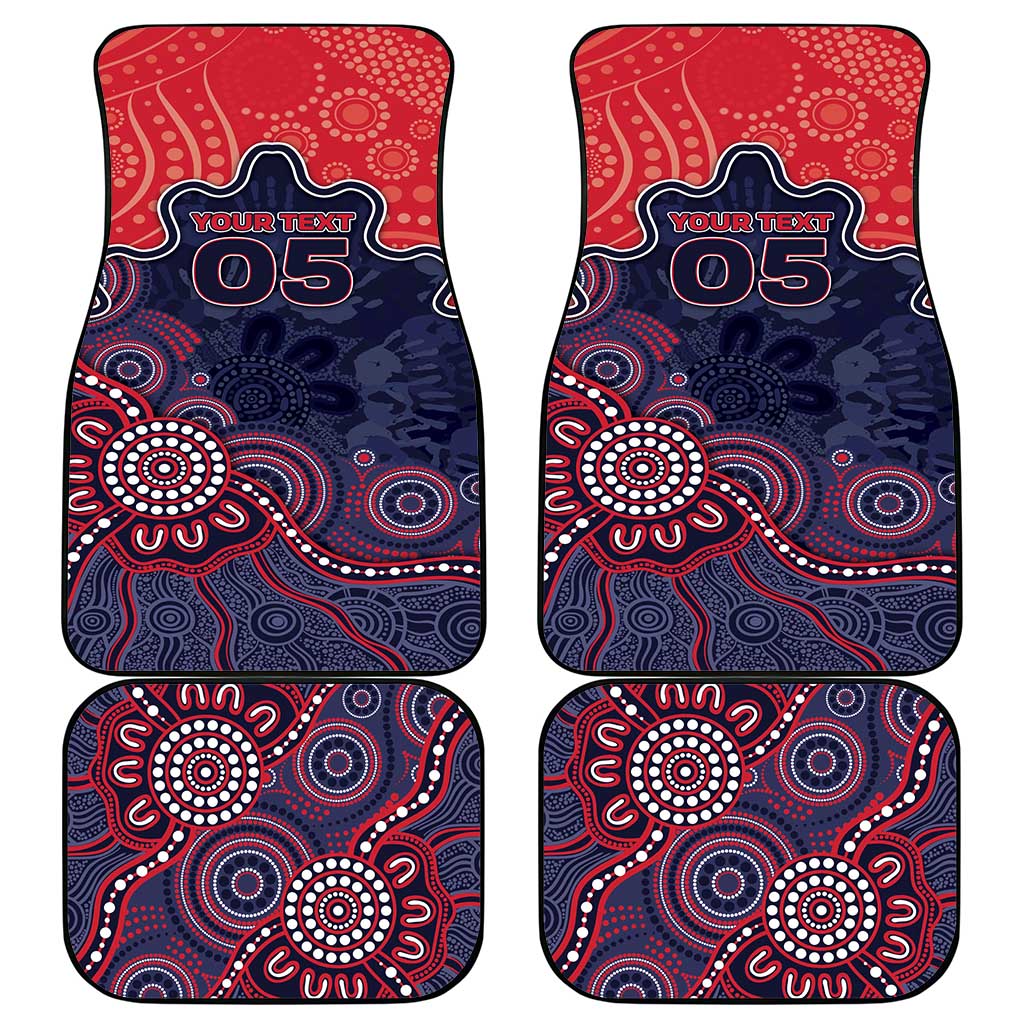 Custom Demons Football Car Mats Aboriginal Dot Art Pattern